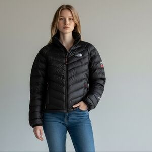 North Face Summit Series 800 Goose Down BlacK Puffer Jacket Womens